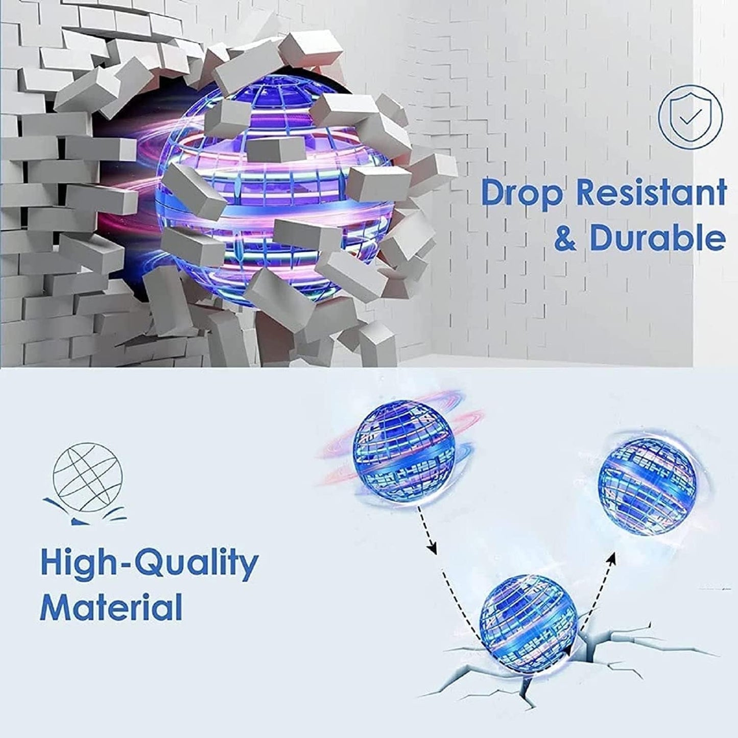 🔥LAST DAY 50% OFF  🌀 Flying Orb Ball – Magic Hovering Drone Toy for Kids & Adults! 🎉