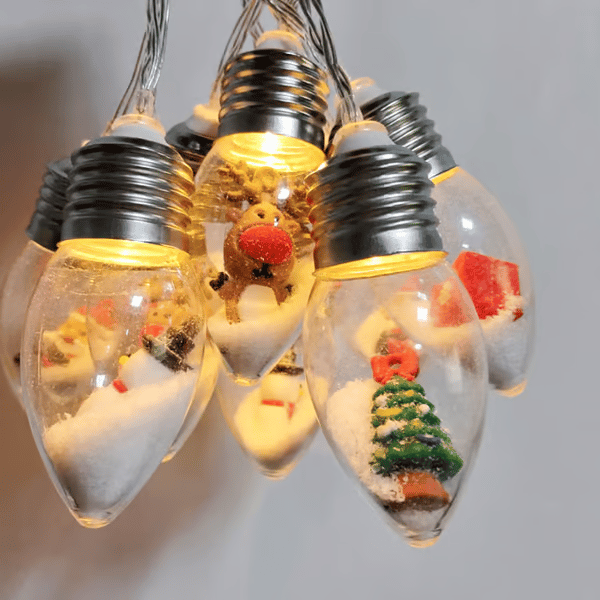 🎅Snow Globe Christmas String Lights🎅🎄Led Bulb String Lights🎄