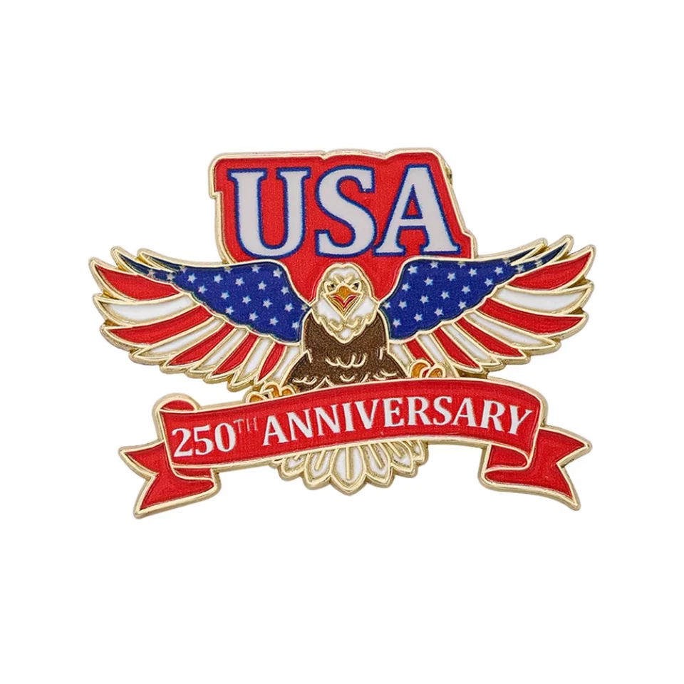 America’s 250th Anniversary Commemorative Enamel Pin Set – Patriotic Collectible Brooches