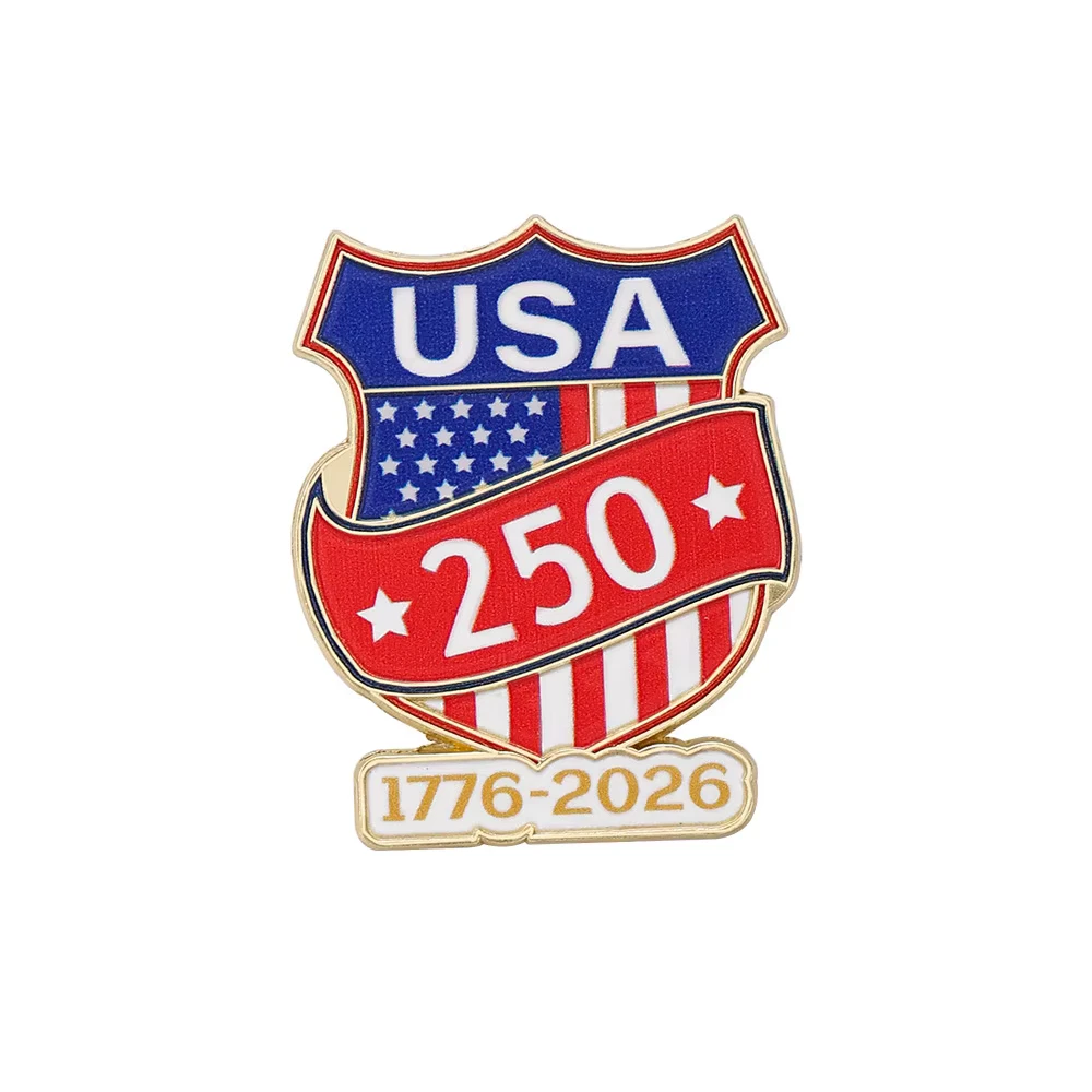 America’s 250th Anniversary Commemorative Enamel Pin Set – Patriotic Collectible Brooches