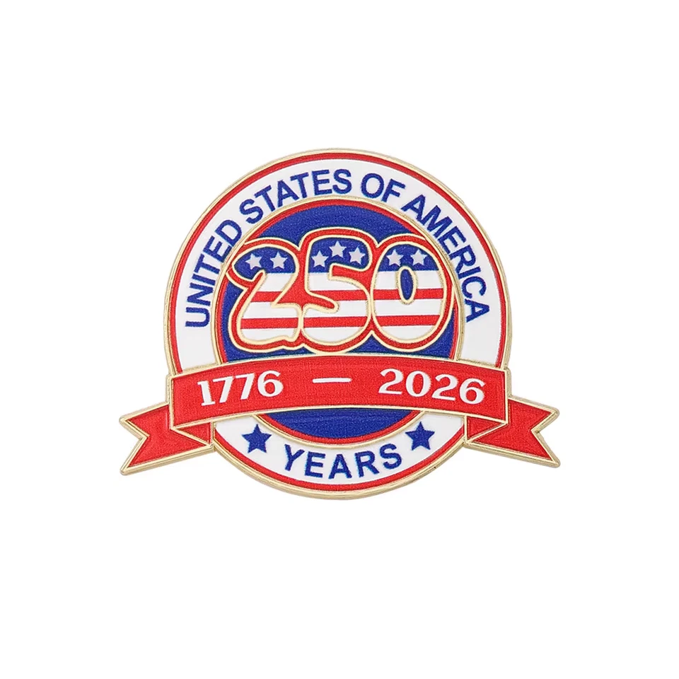 America’s 250th Anniversary Commemorative Enamel Pin Set – Patriotic Collectible Brooches
