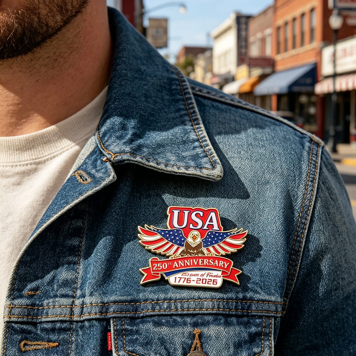 America’s 250th Anniversary Commemorative Enamel Pin Set – Patriotic Collectible Brooches