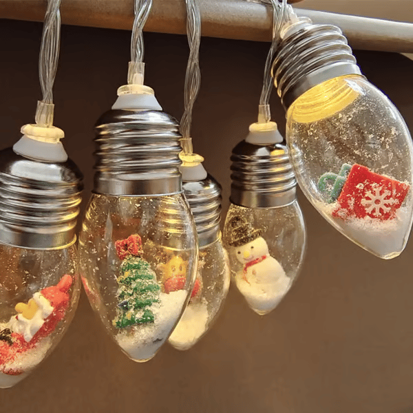 🎅Snow Globe Christmas String Lights🎅🎄Led Bulb String Lights🎄