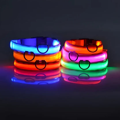 [JEREMYTIS]🌟LED Safety Glowing Flashing Dog Collar Night Illuminated Glow In The Dark🐕