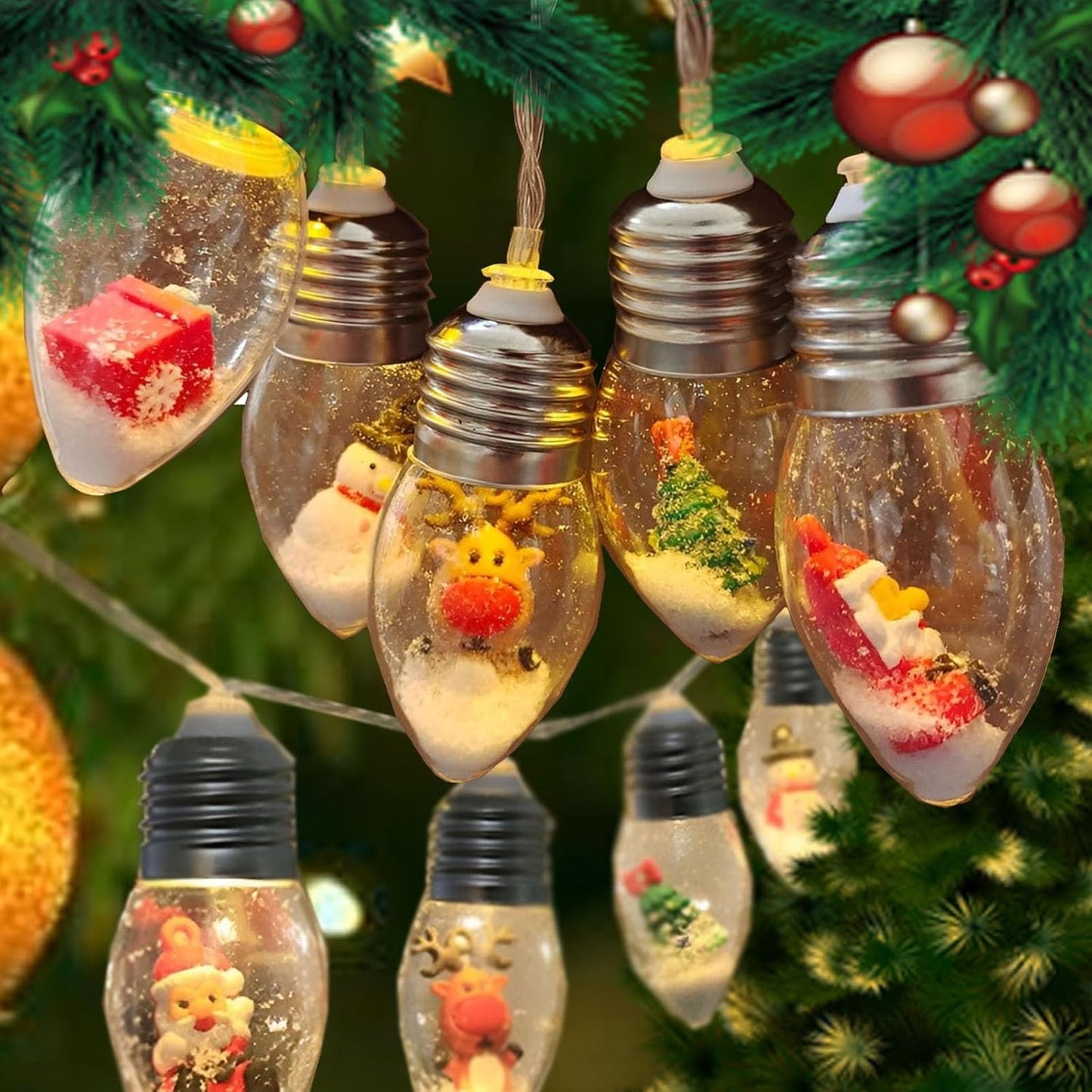 🎅Snow Globe Christmas String Lights🎅🎄Led Bulb String Lights🎄