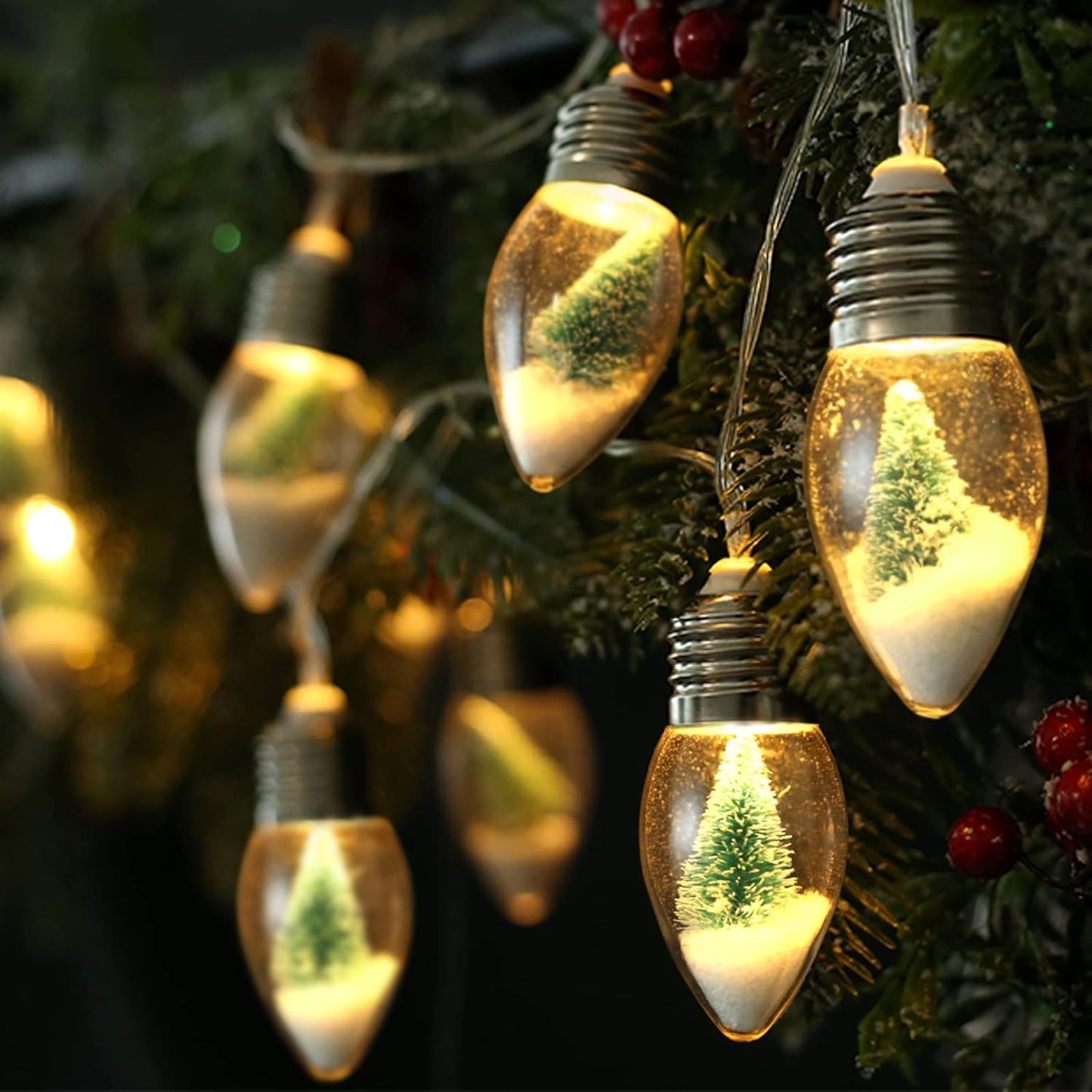 🎅Snow Globe Christmas String Lights🎅🎄Led Bulb String Lights🎄