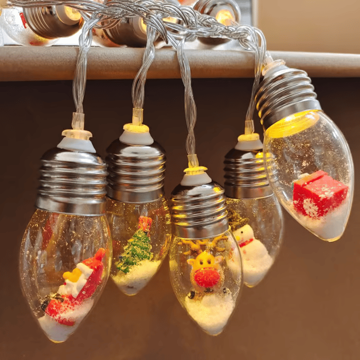 🎅Snow Globe Christmas String Lights🎅🎄Led Bulb String Lights🎄