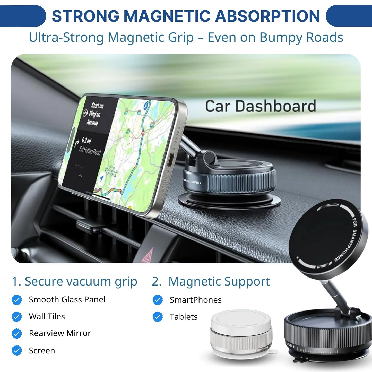 Premium Vacuum-Lock Phone Holder 2025 New Model-JEREMYTIS™ PRO 360