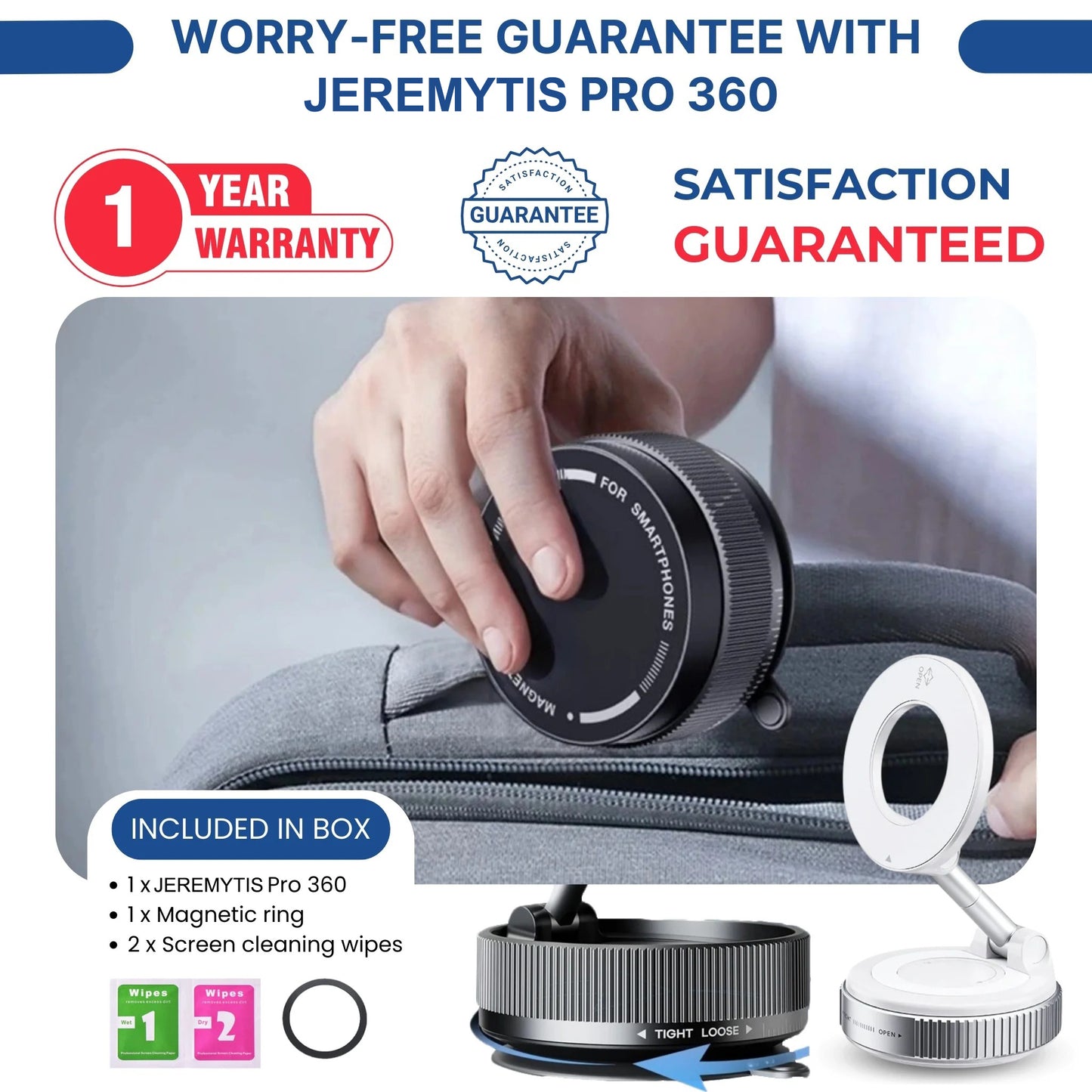 Premium Vacuum-Lock Phone Holder 2025 New Model-JEREMYTIS™ PRO 360