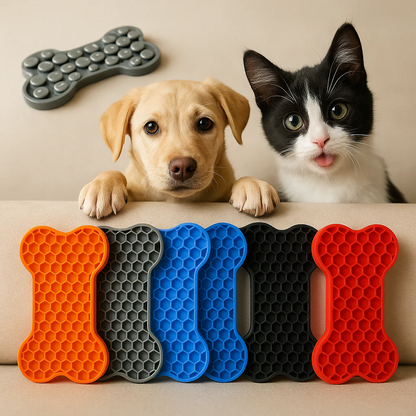 Calming Dog Lick Mat Slow Feeder – Anxiety Relief, BPA-Free Silicone, Strong Suction (for Dogs & Cats)